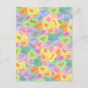 Carte Postale Candy Hearts Motif - SFW