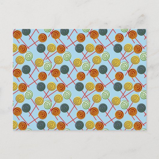 Carte Postale Candy pattern | Lollies 1lipop (Devant)