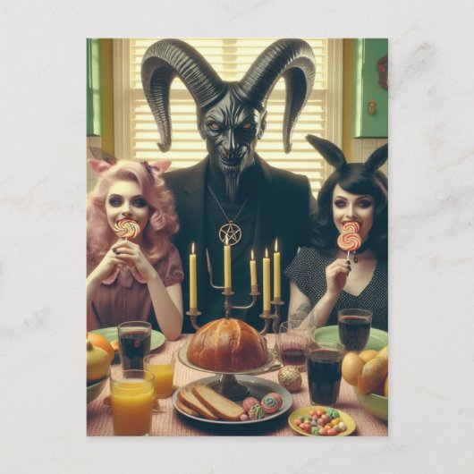 Carte Postale Candy Supper vintage Occult Baphomet (Devant)