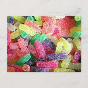 Carte Postale Candy Sweets Rainbow Party Félicitations Amour