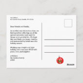 Carte Postale Candycanes Bows Cute CUSTOM Noël Fêtes (Dos)