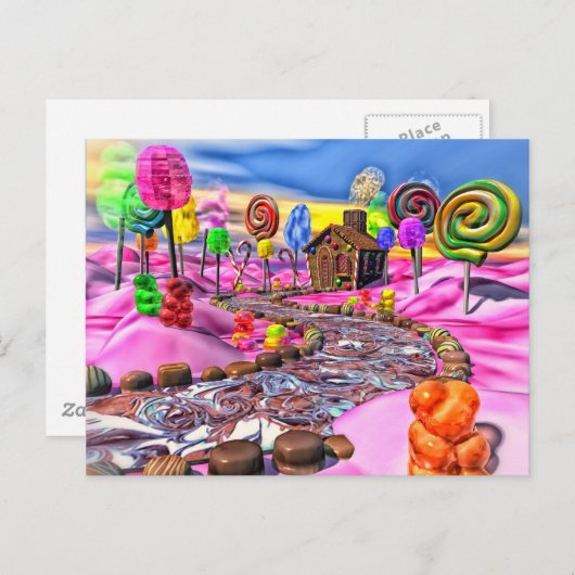 Carte Postale Candyland rose (Devant / Derrière)