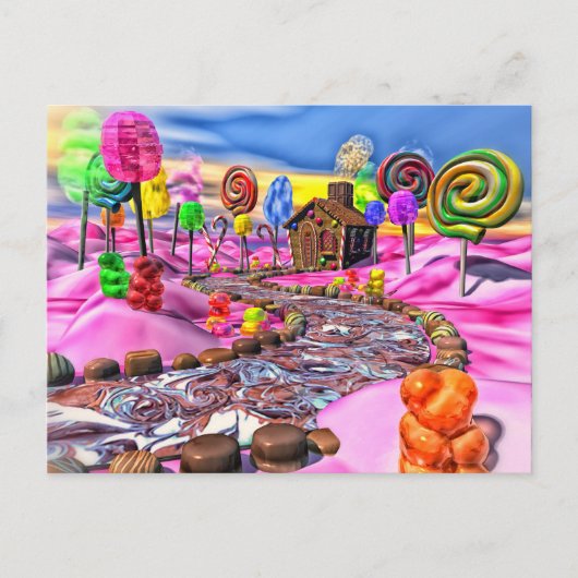 Carte Postale Candyland rose (Devant)