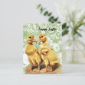 Carte Postale Canetons de Pâques vintage  (Debout devant)