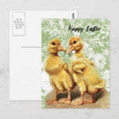 Carte Postale Canetons de Pâques vintage  (Devant / Derrière)