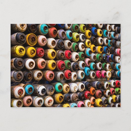 Carte Postale Canettes de peinture Spray usagées (Devant)