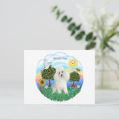 Carte Postale Caniche (blanc #14) (Debout devant)