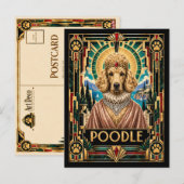 Carte Postale Caniche, Chien Art Déco (Devant / Derrière)