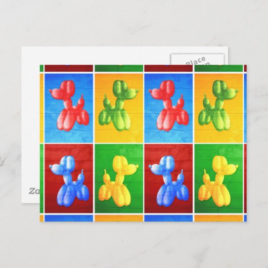 Carte Postale Caniche de ballon (Devant / Derrière)