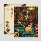 Carte Postale Caniche, Mosaïque Géométrique (Devant / Derrière)