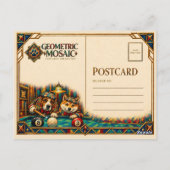 Carte Postale Caniche, Mosaïque Géométrique (Dos)