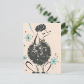 Carte Postale Caniche vintage (Debout devant)