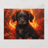Carte Postale Canine en Fleurs de Feu (Devant)