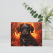 Carte Postale Canine en Fleurs de Feu (Debout devant)
