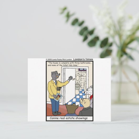 Carte Postale Canine Ventes Immobilières Drôle Cadeaux & Tee - s (Debout devant)