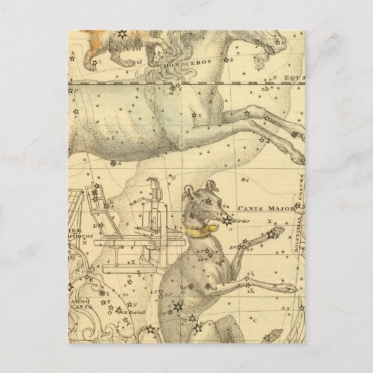 Carte Postale Canis Major, Canis Minor, Monoceros, Argo Navis (Devant)