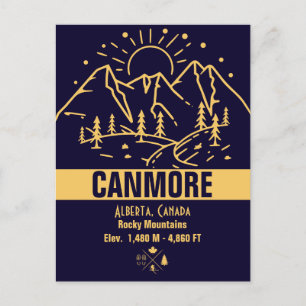 Carte Postale Canmore, Alberta Montagne minimaliste du Canada