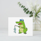 Carte Postale Canne à pêche pour la pêche au crocodile (Debout devant)