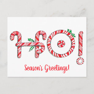 Carte Postale Canne de bonbon Ho! Ho! Ho! Joli Noël
