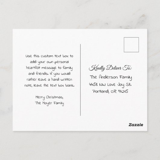 Carte Postale Cannelle rustique en bois Joyeux voeux de Noël (Dos)