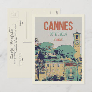 Carte Postale Cannes Côte d'Azur France, vue sur le Suquet