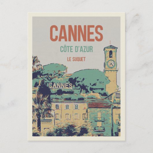Carte Postale Cannes Côte d'Azur France, vue sur le Suquet (Devant)