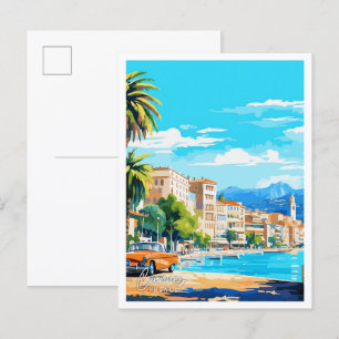 Carte Postale Cannes France Illustration de voyage Art vintage