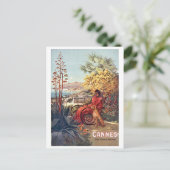 Carte Postale Cannes, Lady avec son chien sur le jardin (Debout devant)