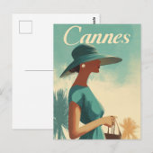 Carte Postale Cannes mode vintage (Devant / Derrière)