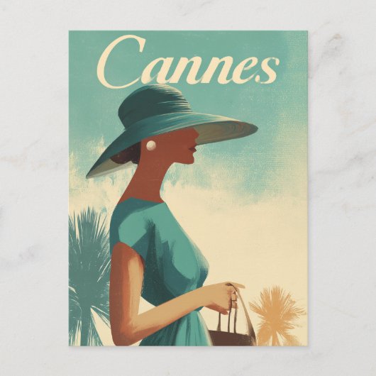 Carte Postale Cannes mode vintage (Devant)