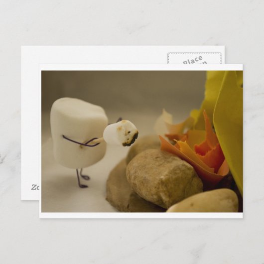Carte Postale Cannibalisme est doux - Marshmallow toasting (Devant / Derrière)