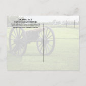 Carte Postale Cannon, bataille de Monocacy, Maryland (Dos)