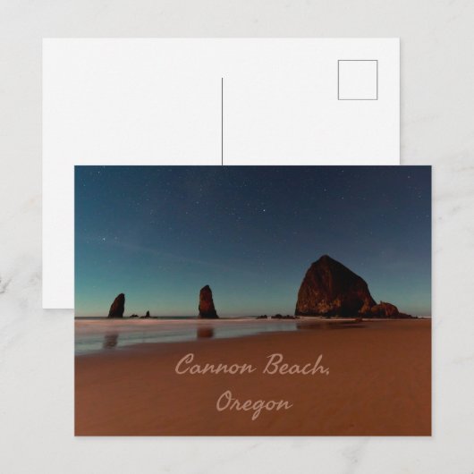 Carte Postale Cannon Beach Oregon Haystack Rock (Devant / Derrière)