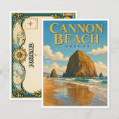 Carte Postale Cannon Beach Oregon Haystack Rock GeoSaga (Devant / Derrière)