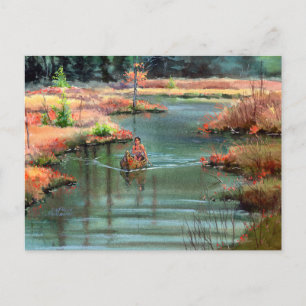 Carte Postale CANOË CALME par SHARON SHARPE