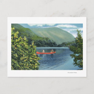 Carte Postale Canoë en couple sur un lac