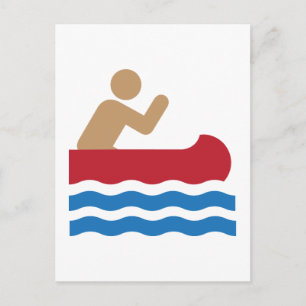 Carte Postale Canoe icon pictograph in color