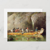 Carte Postale Canoë manipulé par les Voyageurs traversant une ca (Devant / Derrière)