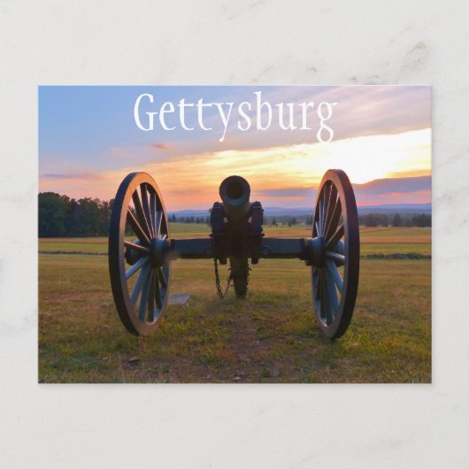 Carte Postale Canon au coucher du soleil, Gettysburg NMP (Devant)