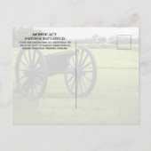 Carte Postale Canon, bataille de Monocacy, Maryland (Dos)