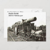 Carte Postale Canon de chemin de fer de la Seconde Guerre mondia (Devant / Derrière)