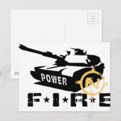 Carte Postale Canon militaire Fire Power (Devant / Derrière)
