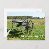 Carte Postale Canon sur le champ de bataille de Gettysburg (Devant / Derrière)
