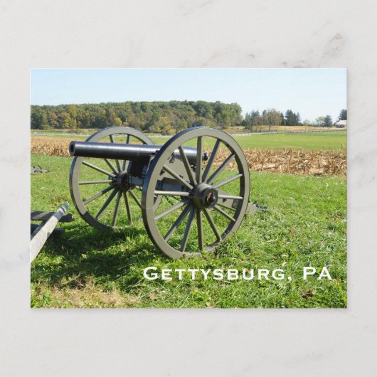 Carte Postale Canon sur le champ de bataille de Gettysburg (Devant)