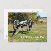Carte Postale Canon sur le champ de bataille de Gettysburg (Devant / Derrière)