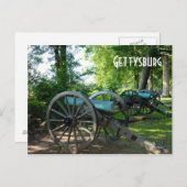 Carte Postale Canons du champ de bataille national de Gettysburg (Devant / Derrière)
