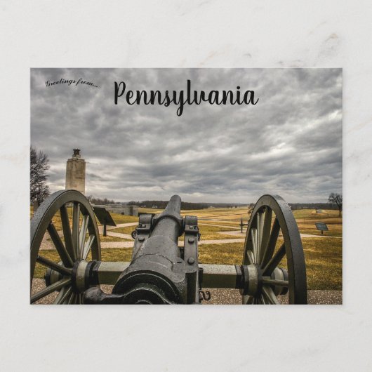 Carte Postale Canons et mémorial de la paix Gettysburg Pennsylva (Devant)