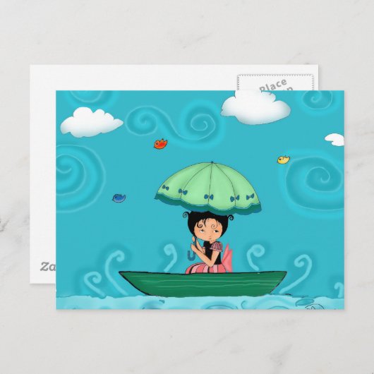 Carte Postale canot (Devant / Derrière)