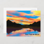 Carte Postale Canot Sur Sunset Lake (Devant / Derrière)