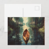 Carte Postale Canot sur une rivière Pittoresque (Devant / Derrière)